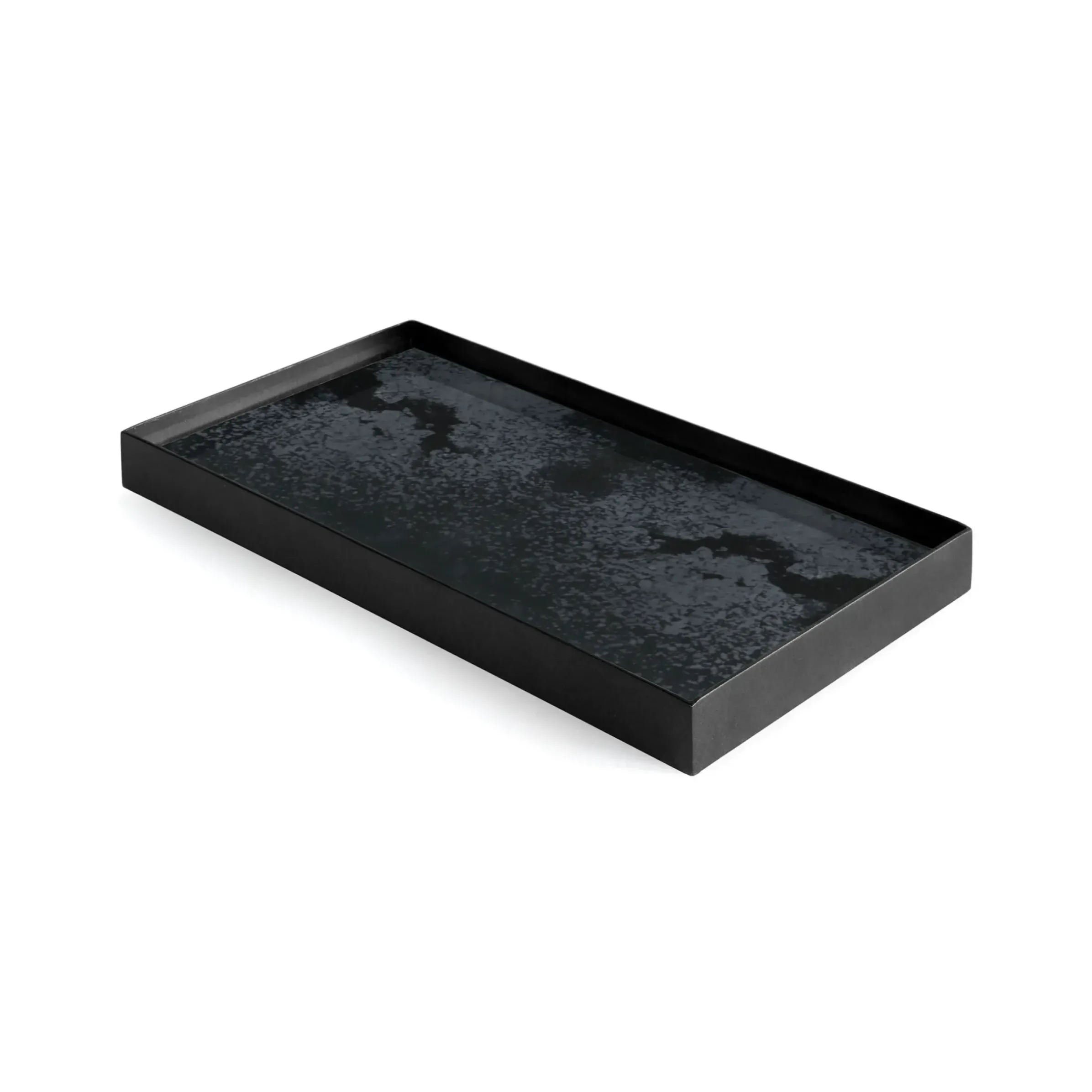 Plateau Charcoal Mirror Verre Noir / Vide-Poche - 31 X 17 Cm - Metal & Verre - Ethnicraft