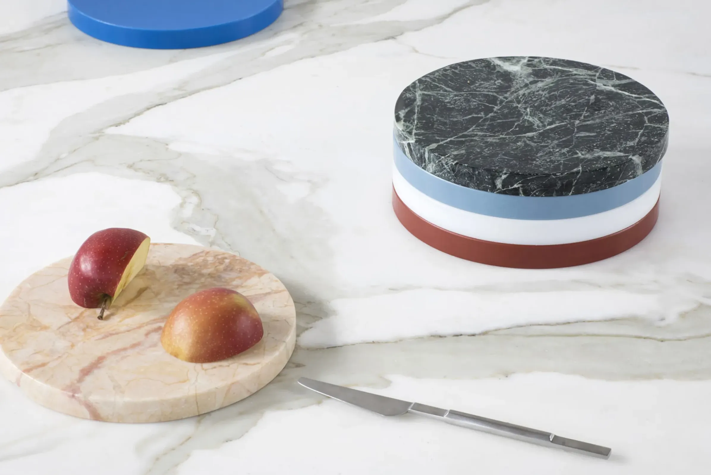Plateau Five Circles Plastique Pierre / Multifonction - Set De 5 / Marbre & Polyethylene - Valerie Objects