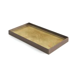 Plateau Gold Leaf Verre Or / Vide-Poche - 31 X 17 Cm - Metal & Verre - Ethnicraft