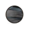 Plateau Graphite Organic Verre Bleu / O 30 Cm - Bois & Verre Peint Main - Ethnicraft