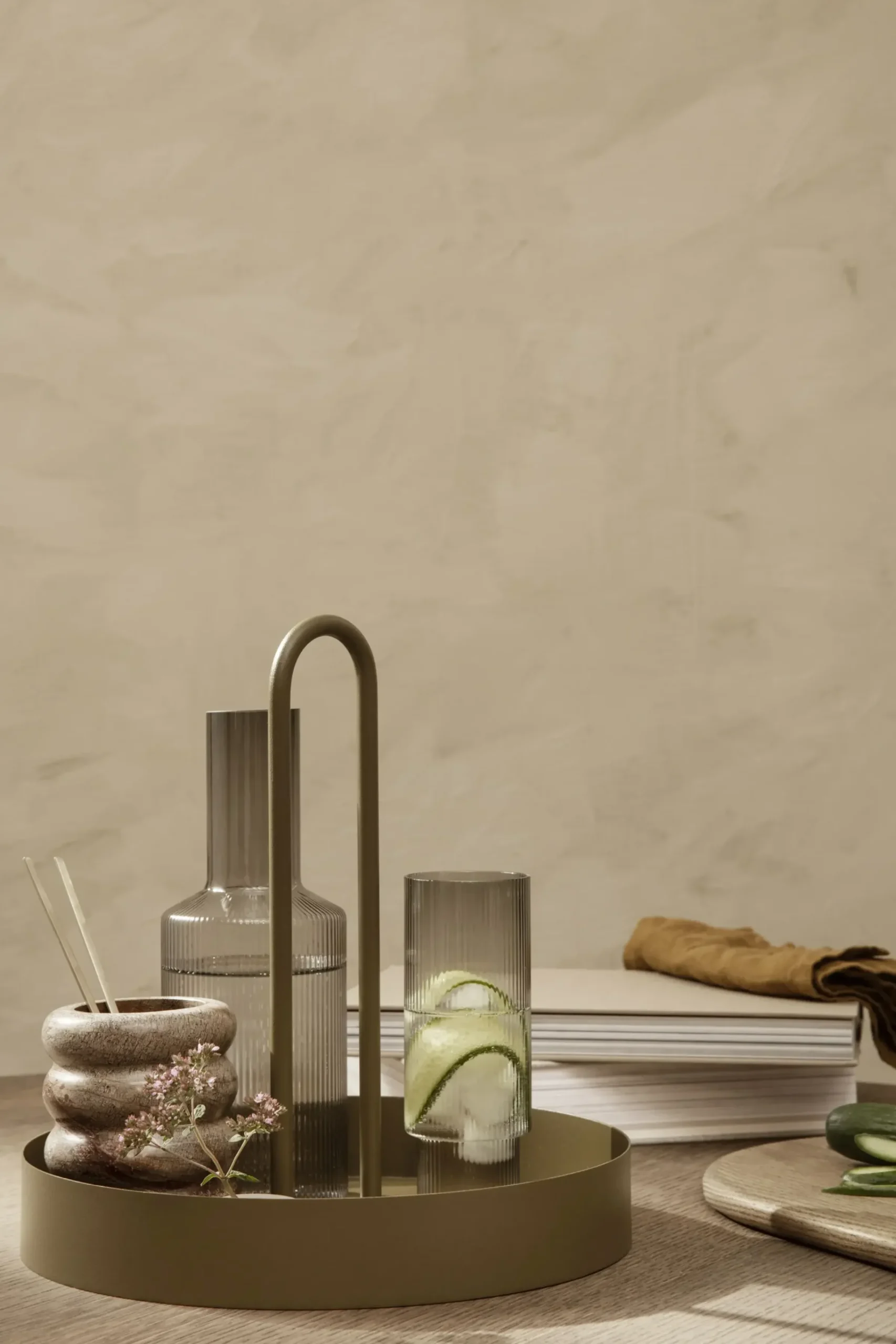 Plateau Grib Metal Vert / O 28 Cm - Metal - Ferm Living