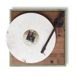 Platine Vinyle Square Bois Naturel / Enceinte Haute Fidelite - La Boite Concept