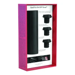 Pompe A Vide D'Air Electrique Gard'Vin On/Off Power Metal / + 3 Bouchons - Recharge Usb - L'Atelier Du Vin