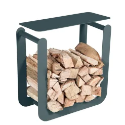 Porte-Buches Nevado Metal Gris / Tabouret - L 60 X H 60 Cm - Fermob