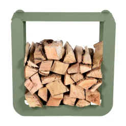 Porte-Buches Nevado Metal Vert / Tabouret - L 60 X H 60 Cm - Fermob