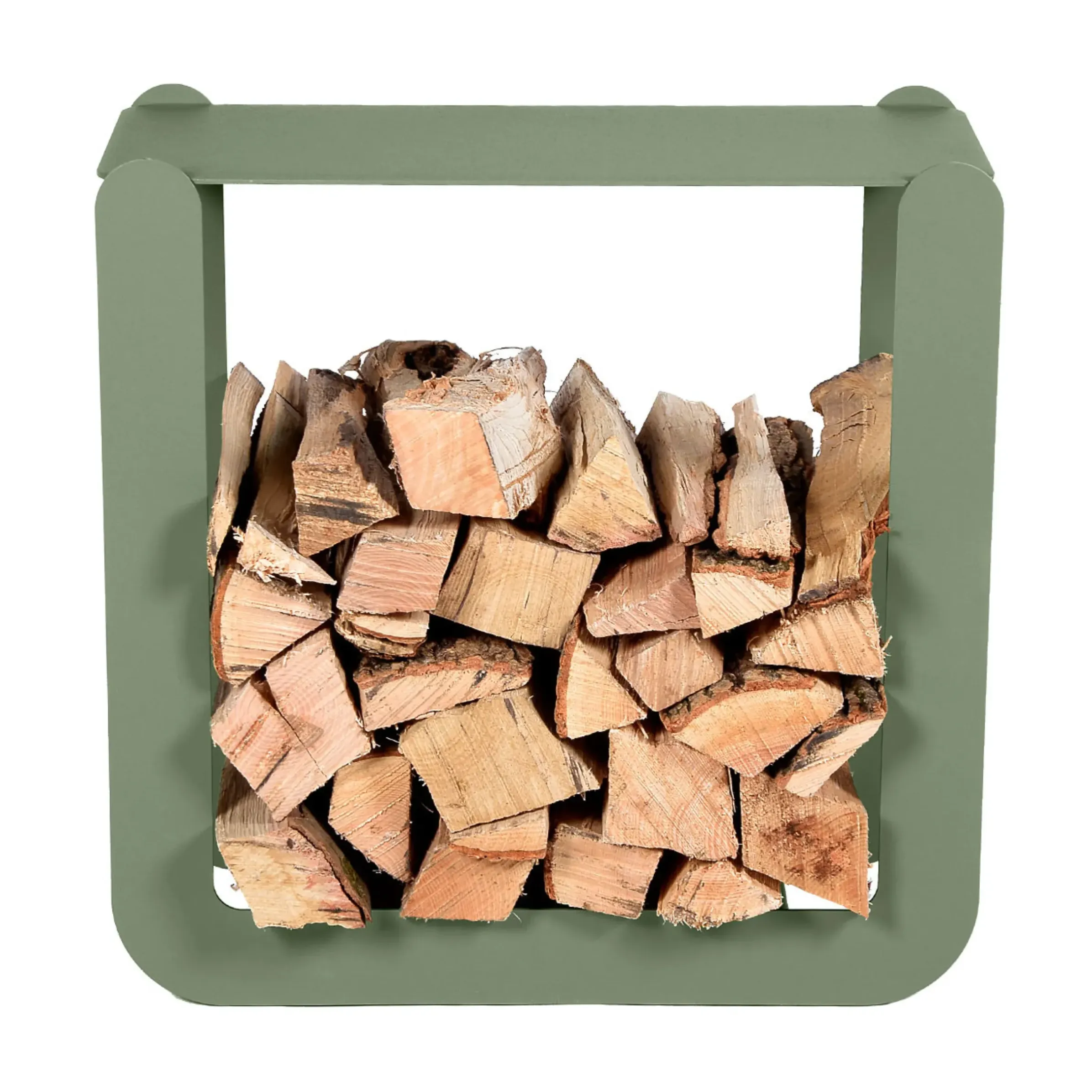 Porte-Buches Nevado Metal Vert / Tabouret - L 60 X H 60 Cm - Fermob