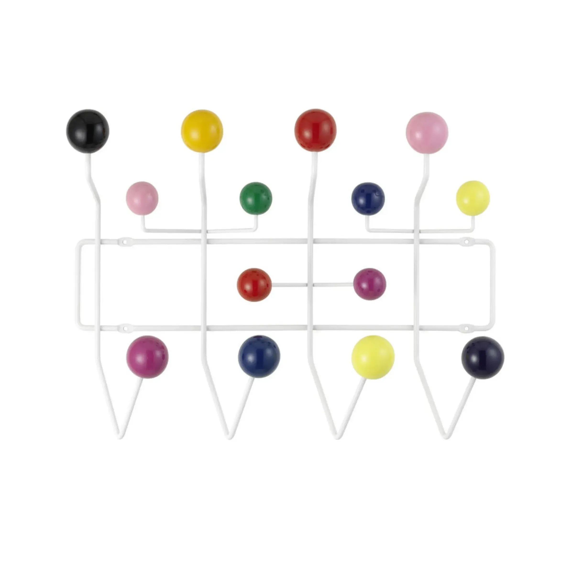 Portemanteau Mural Hang It All Metal Bois Multicolore / Eames (1953) - Vitra