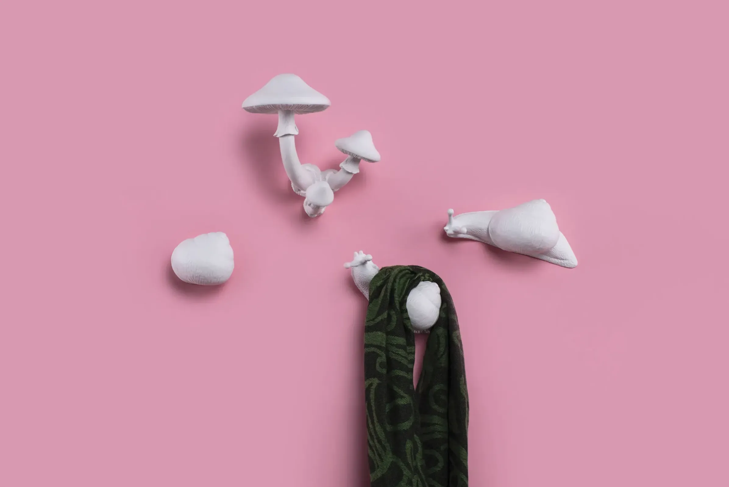 Portemanteau Mural Mushroom Plastique/ 3 Champignons-Patères - H 16 Cm - Seletti