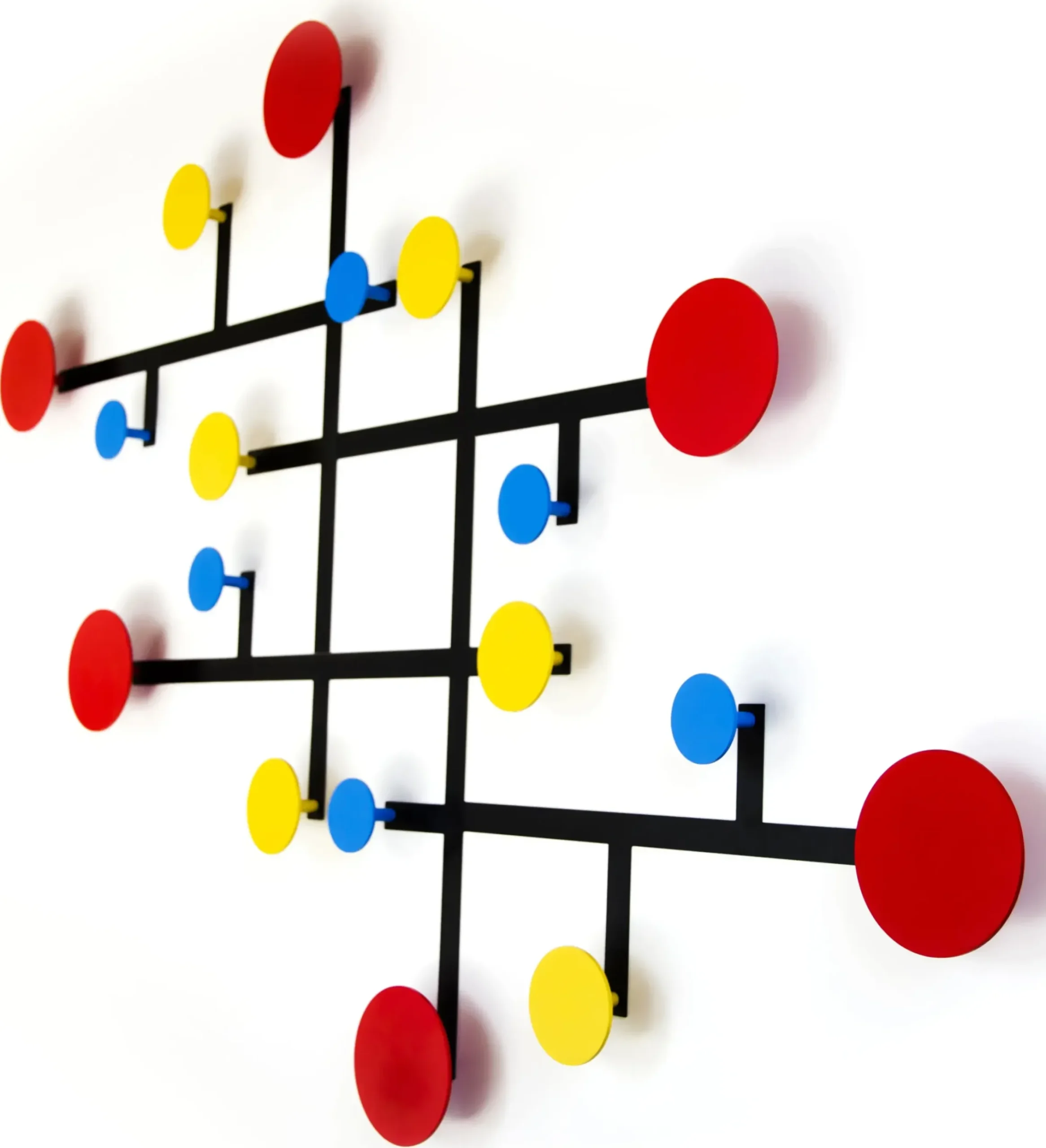 Portemanteau Mural Piet Metal Multicolore Noir / 9 Patères / Modulable - Presse Citron