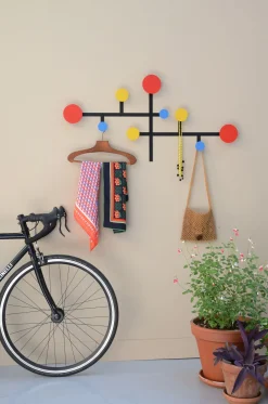 Portemanteau Mural Piet Metal Multicolore Noir / 9 Patères / Modulable - Presse Citron