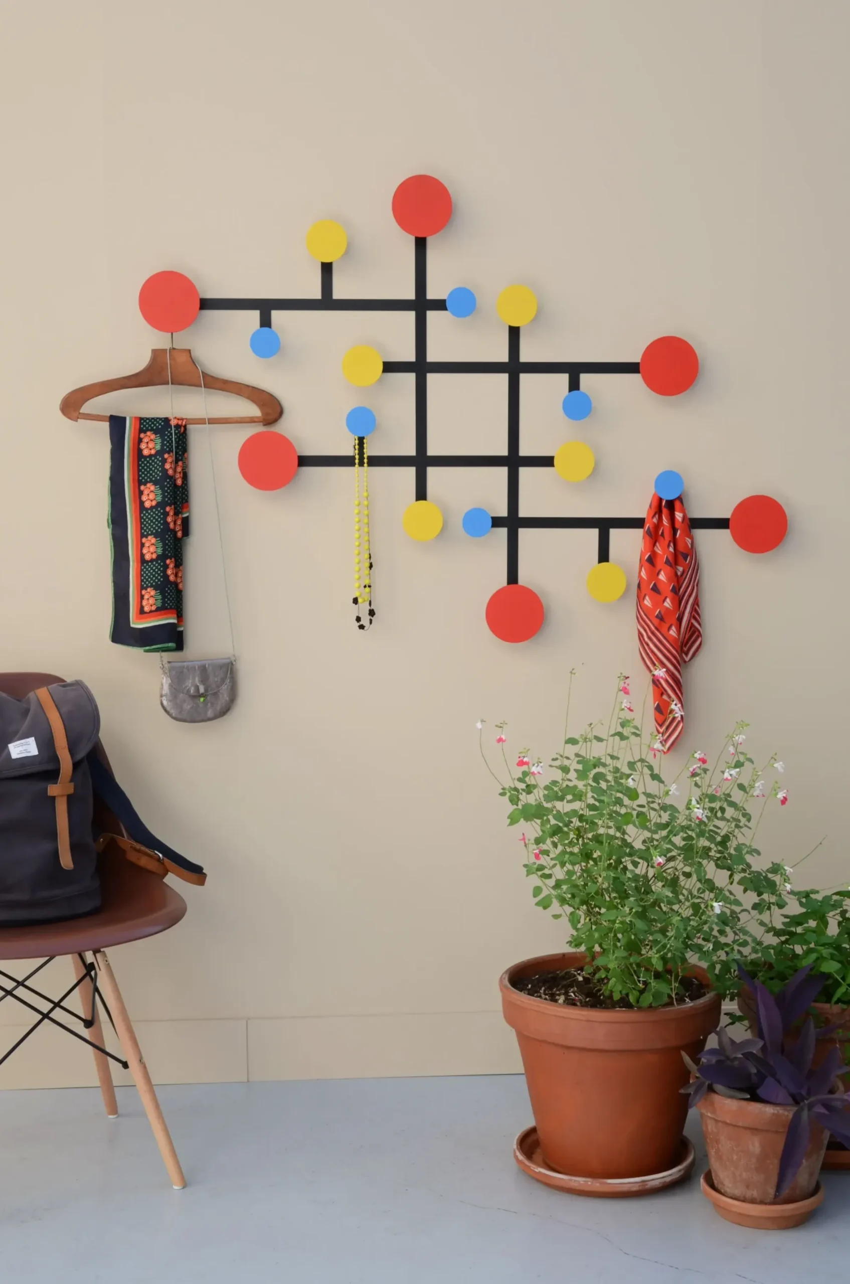 Portemanteau Mural Piet Metal Multicolore Noir / 9 Patères / Modulable - Presse Citron