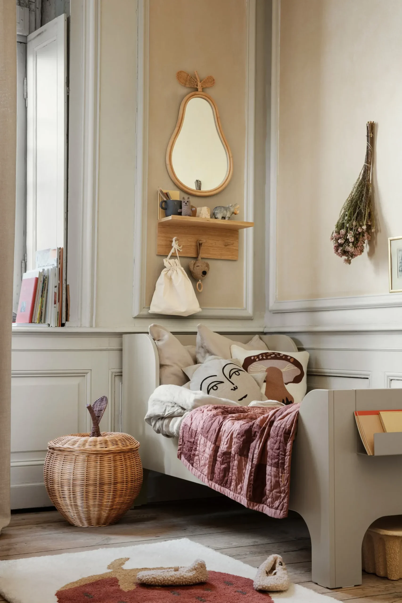 Portemanteau Mural Place Small Bois Naturel / Etagere - L 105 Cm - Ferm Living