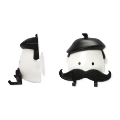 Porte-Rasoir Mr Razor Plastique Blanc Noir / Avec Ventouse - Pa Design