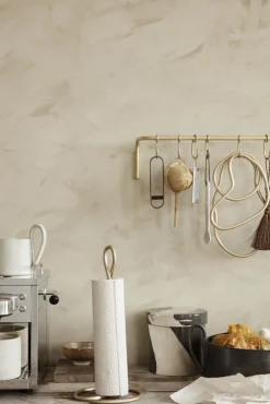 Porte-Rouleau Essuie-Tout Curvature Or Metal / - Ferm Living