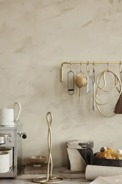 Porte-Rouleau Essuie-Tout Curvature Or Metal / - Ferm Living
