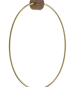 Porte-Serviettes Mural Brass Bois Or Bois Naturel Metal - Ferm Living