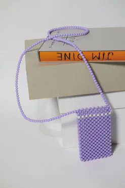 Porte-Telephone Perla Plastique / Mini Sacoche En Perles - Fait Main - Hay