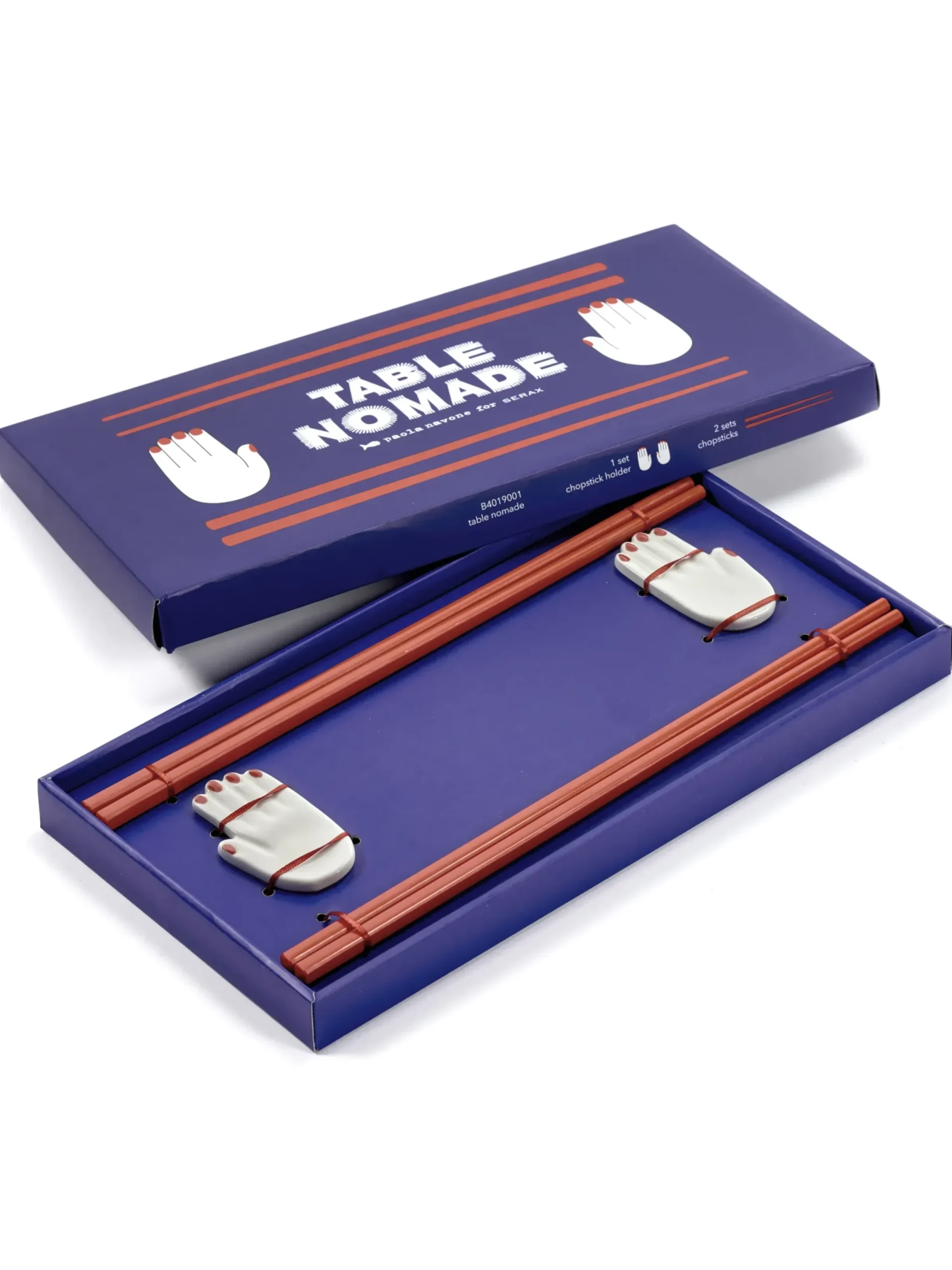 Pose-Baguettes Mains Ceramique Blanc / Set De 2 (Baguettes Japonaises Incluses) - Serax