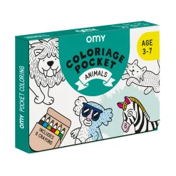 Poster A Colorier Coloriage Pocket - Papier Blanc Noir / 52 X 38 Cm - Omy Design & Play