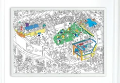 Poster A Colorier Papier Blanc Noir / 100 X 70 Cm - Omy Design & Play