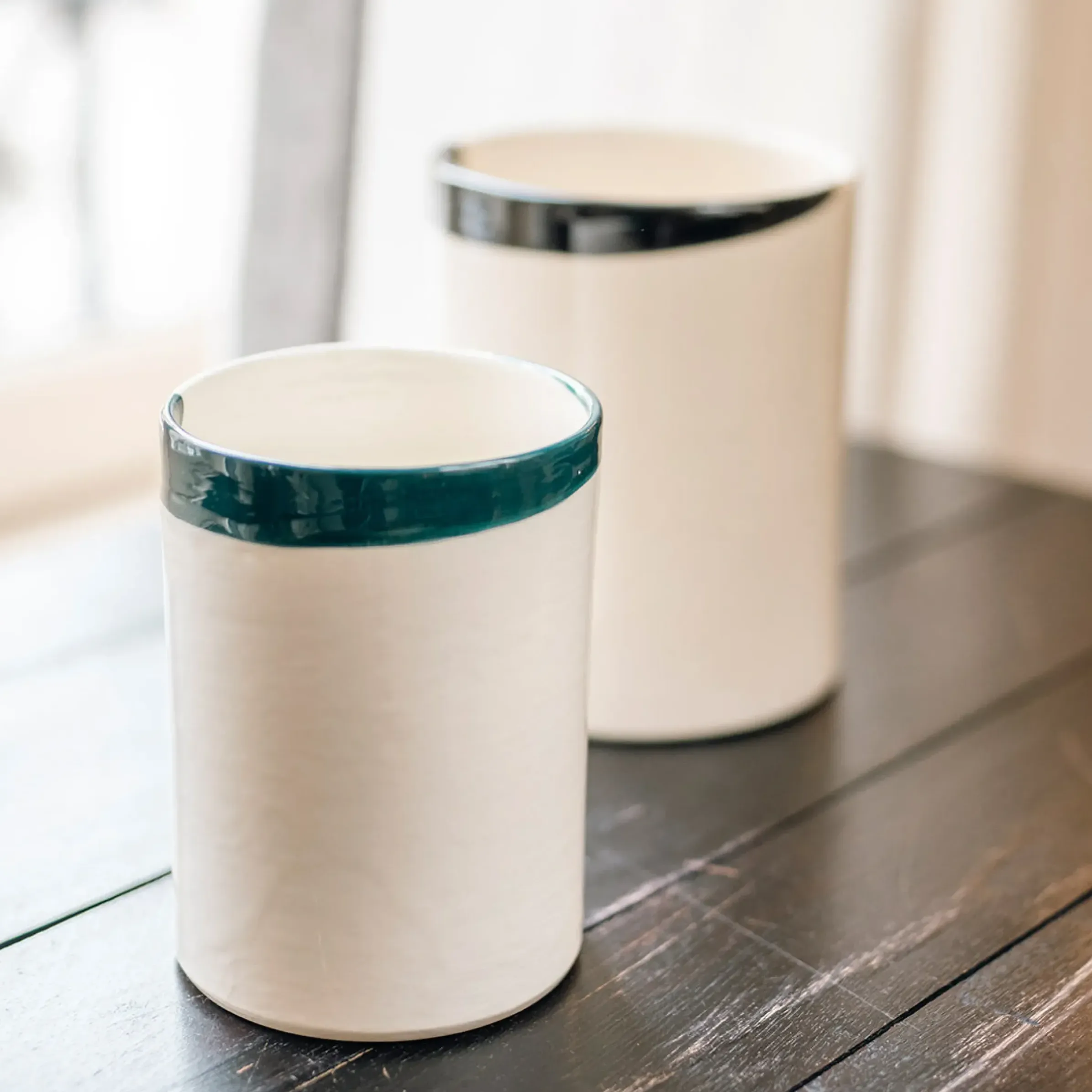 Pot A Couverts Esquisse Ceramique Bleu / H 19 Cm - Ceramique - Maison Sarah Lavoine