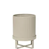 Pot De Fleurs Bau Small Metal Beige / O 18 Cm - Metal - Ferm Living