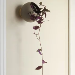 Pot De Fleurs Mural Globe Large Metal Beige / O 21 Cm - Metal - Aytm