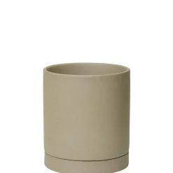 Pot De Fleurs Sekki Medium Ceramique Beige / O 13,5 X H 15,7 Cm - Gres - Ferm Living
