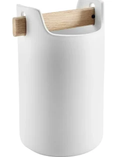 Pot Toolbox Ceramique Blanc Bois Naturel / O 18 X H 20 Cm - Ceramique & Chene - Eva Solo