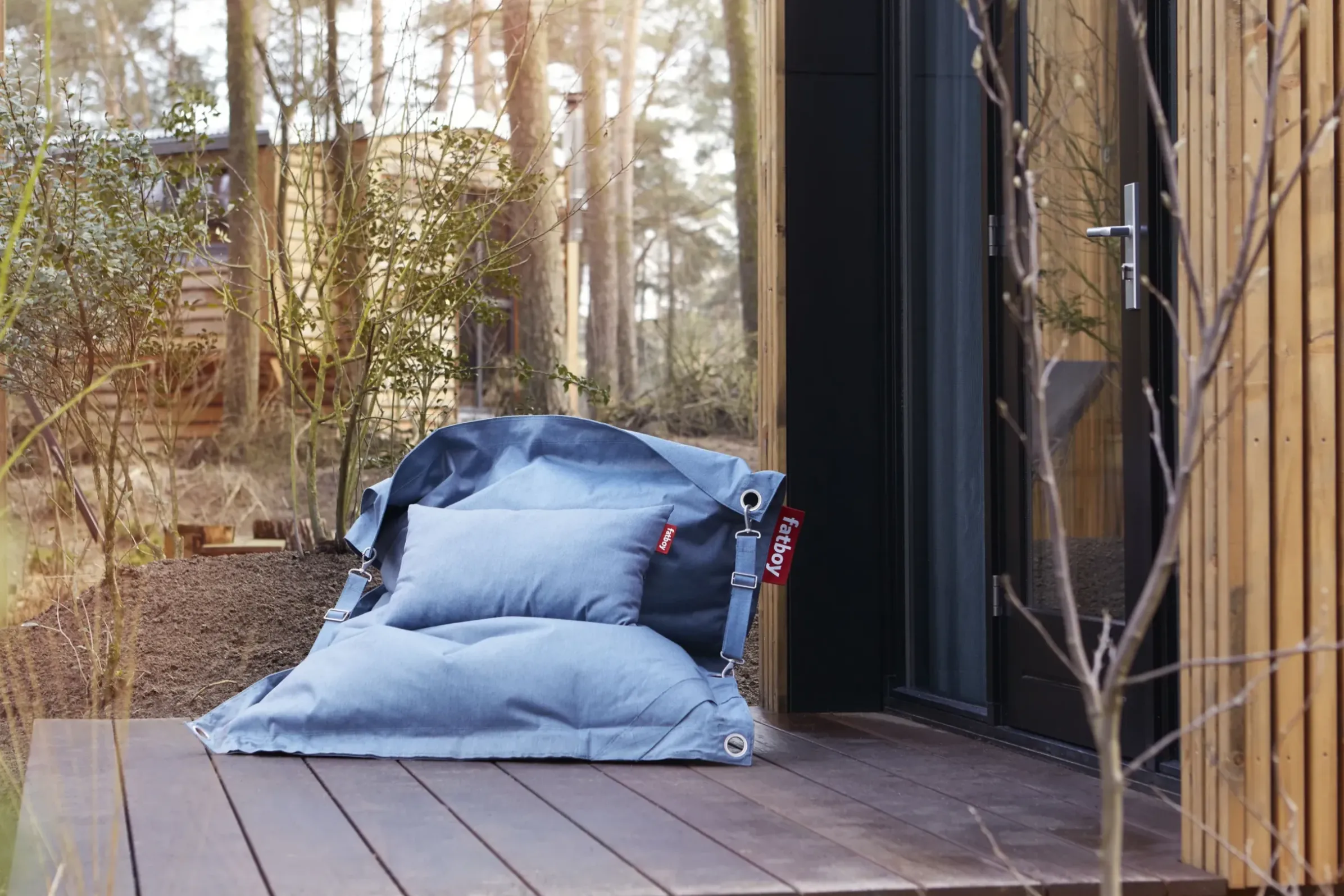Pouf Buggle-Up Outdoor Tissu Bleu / Sofa 2 Places - Sangles Ajustables/ Tissu Olefin - Fatboy