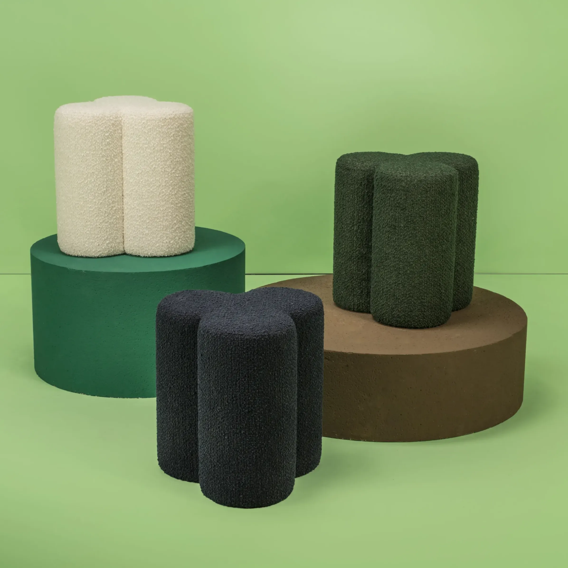 Pouf Clover Tissu/ Tissu Bouclette - Pols Potten