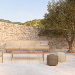 Pouf Donut Outdoor Tissu Marron Gris / O 50 Cm - Ethnicraft