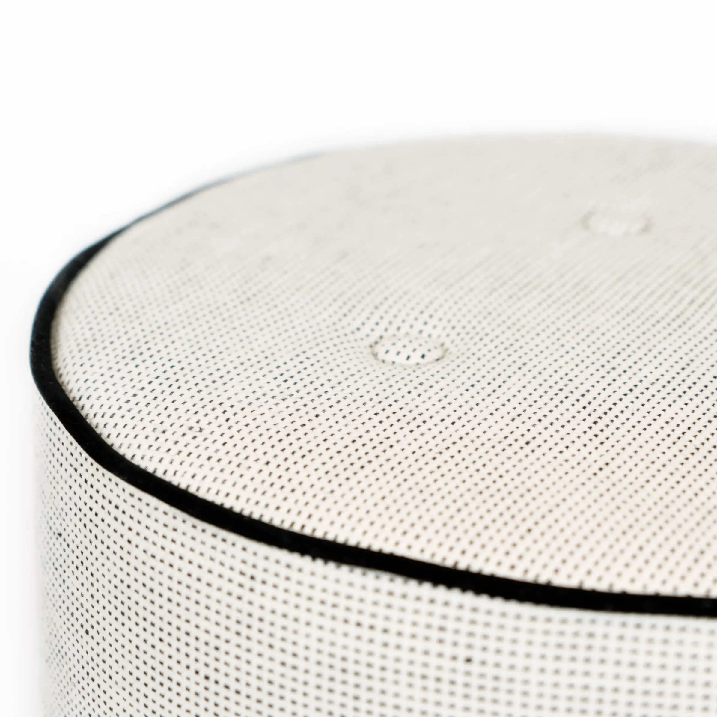 Pouf Leo Small Tissu Noir Beige / O 42 X H 40 Cm - Coton & Lin - Maison Sarah Lavoine
