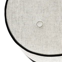 Pouf Leo Small Tissu Noir Beige / O 42 X H 40 Cm - Coton & Lin - Maison Sarah Lavoine