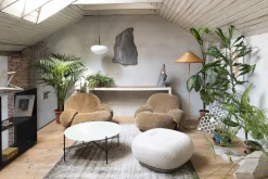Pouf Pacha Tissu Blanc / Pierre Paulin - Reedition 1975 - Gubi