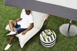 Pouf Point Outdoor Tissu Beige / Tissu Olefin - O 50 Cm - Fatboy