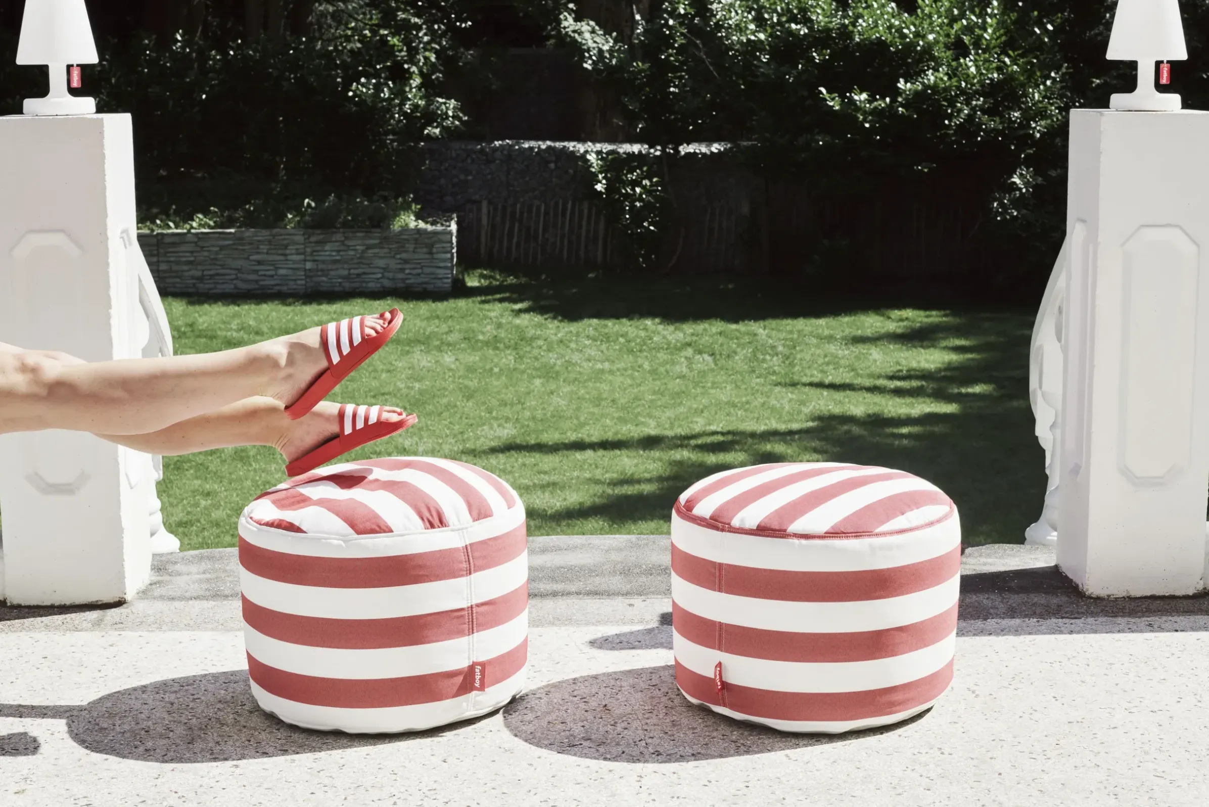 Pouf Point Outdoor Tissu Bleu / Tissu Olefin - O 50 Cm - Fatboy