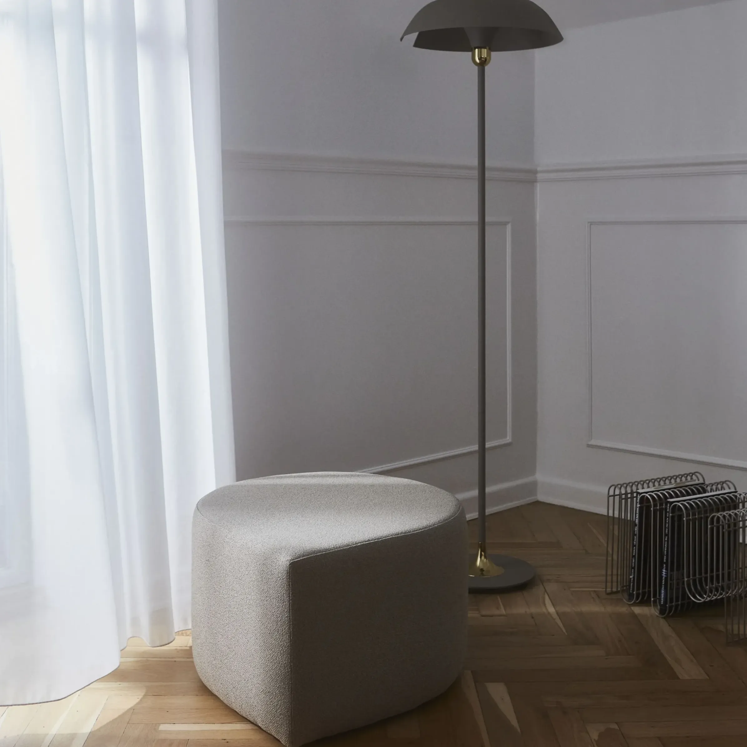 Pouf Stilla Tissu Beige / Polyester Recycle - Aytm