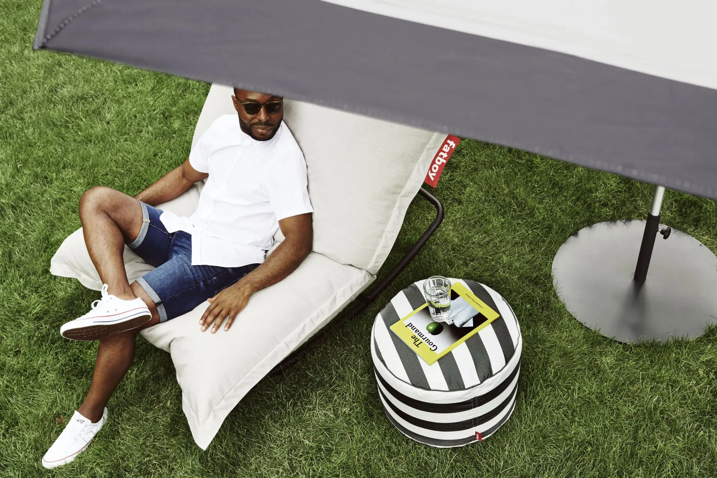Pouf The Original Outdoor Tissu Beige / Pour L'Exterieur - Olefin / 140 X 180 Cm - Fatboy