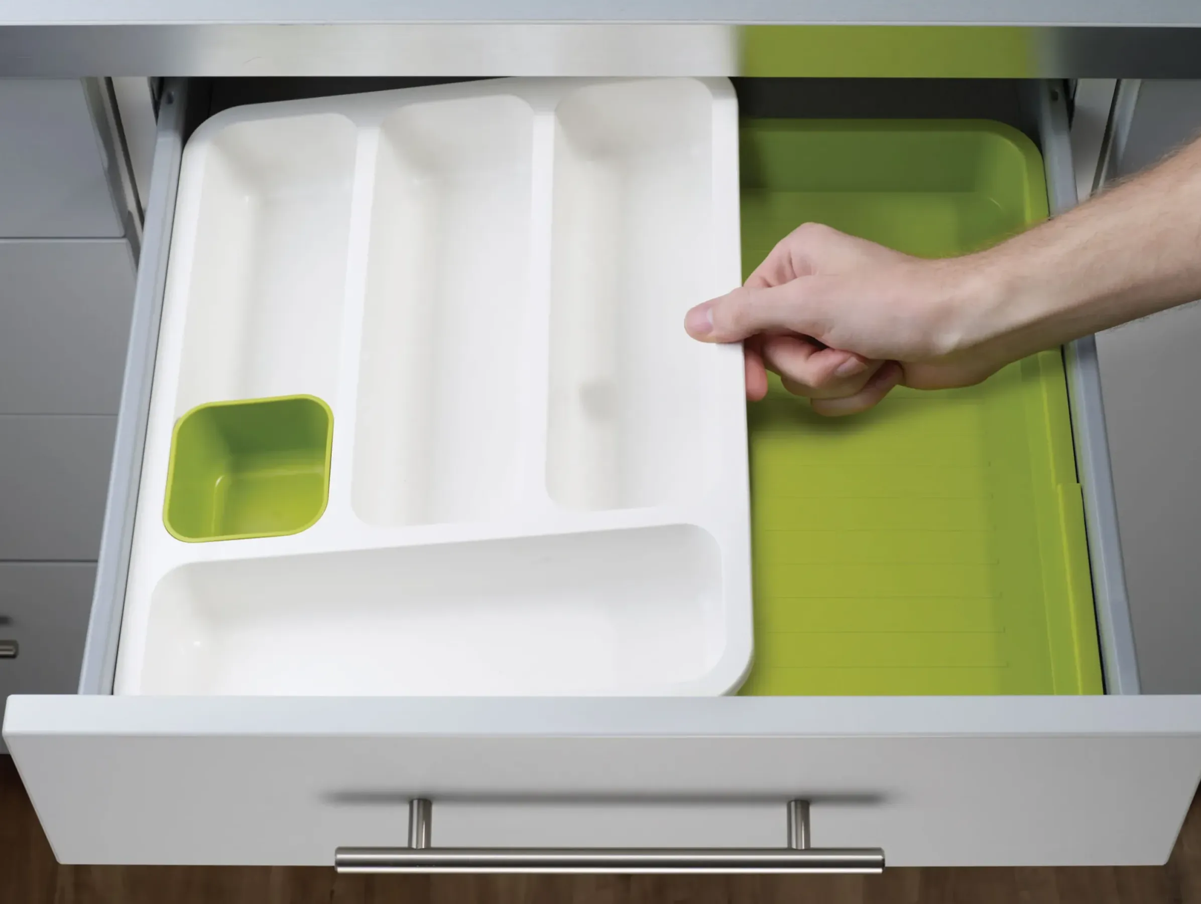 Range-Couverts Drawerstore Plastique Vert / Extensible - Joseph Joseph