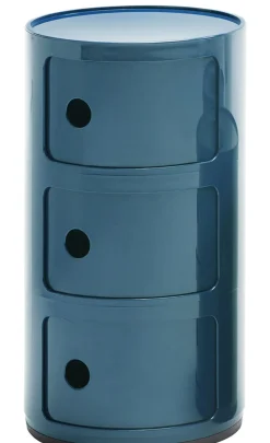 Rangement Componibili Plastique Bleu / 3 Tiroirs - H 58 Cm - Kartell