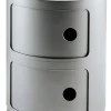 Rangement Componibili Plastique Gris/ 2 Tiroirs - H 40 Cm - Kartell
