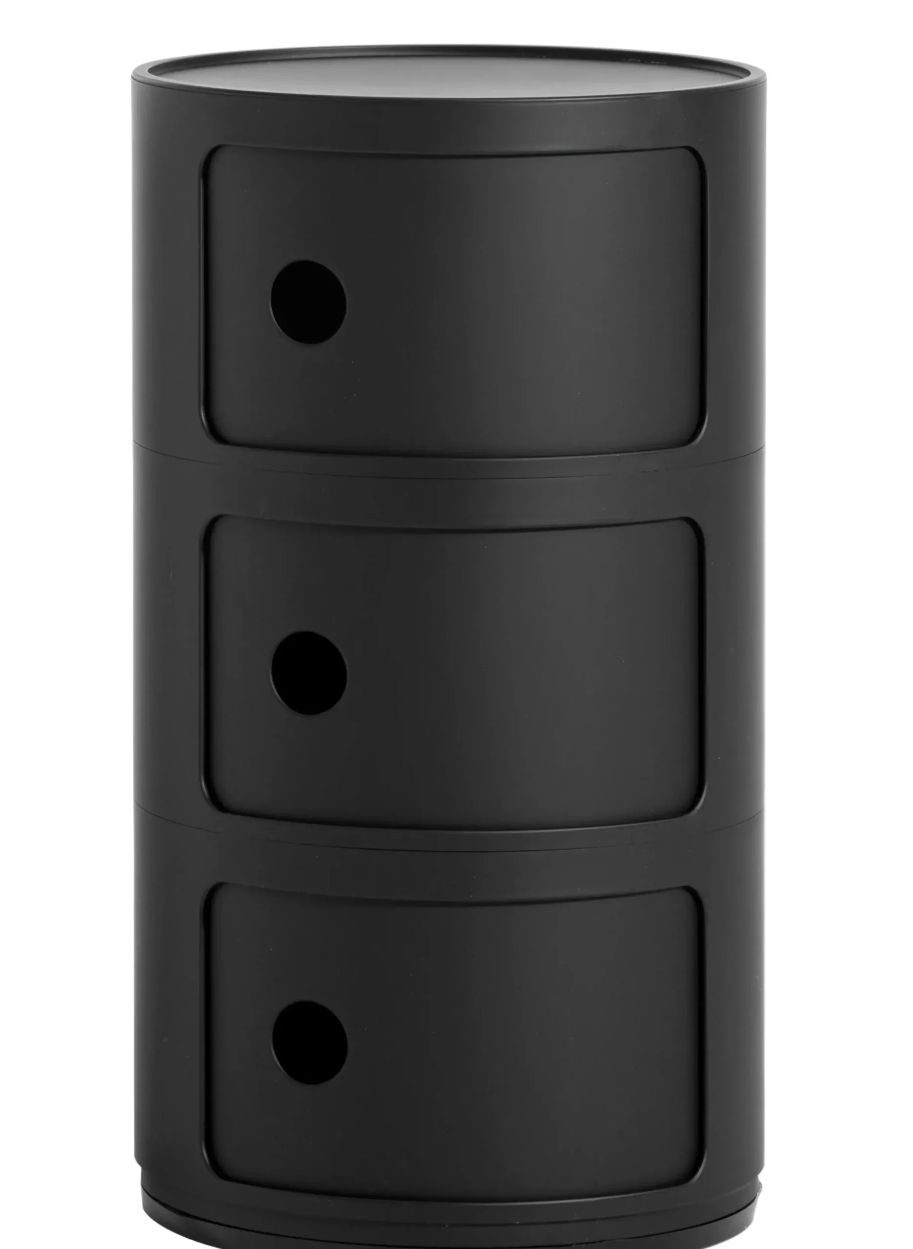 Rangement Componibili Plastique Noir / Mat - 3 Tiroirs - H 58 Cm / Recycle - Kartell