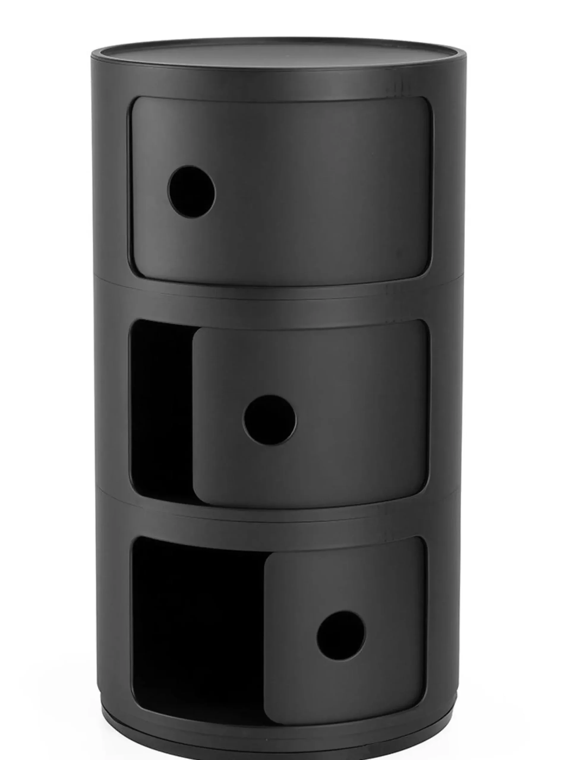 Rangement Componibili Plastique Noir / Mat - 3 Tiroirs - H 58 Cm / Recycle - Kartell