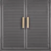 Rangement Vestiaire Bas Perfore Metal Gris / 2 Portess - Poignees Chene - Tolix
