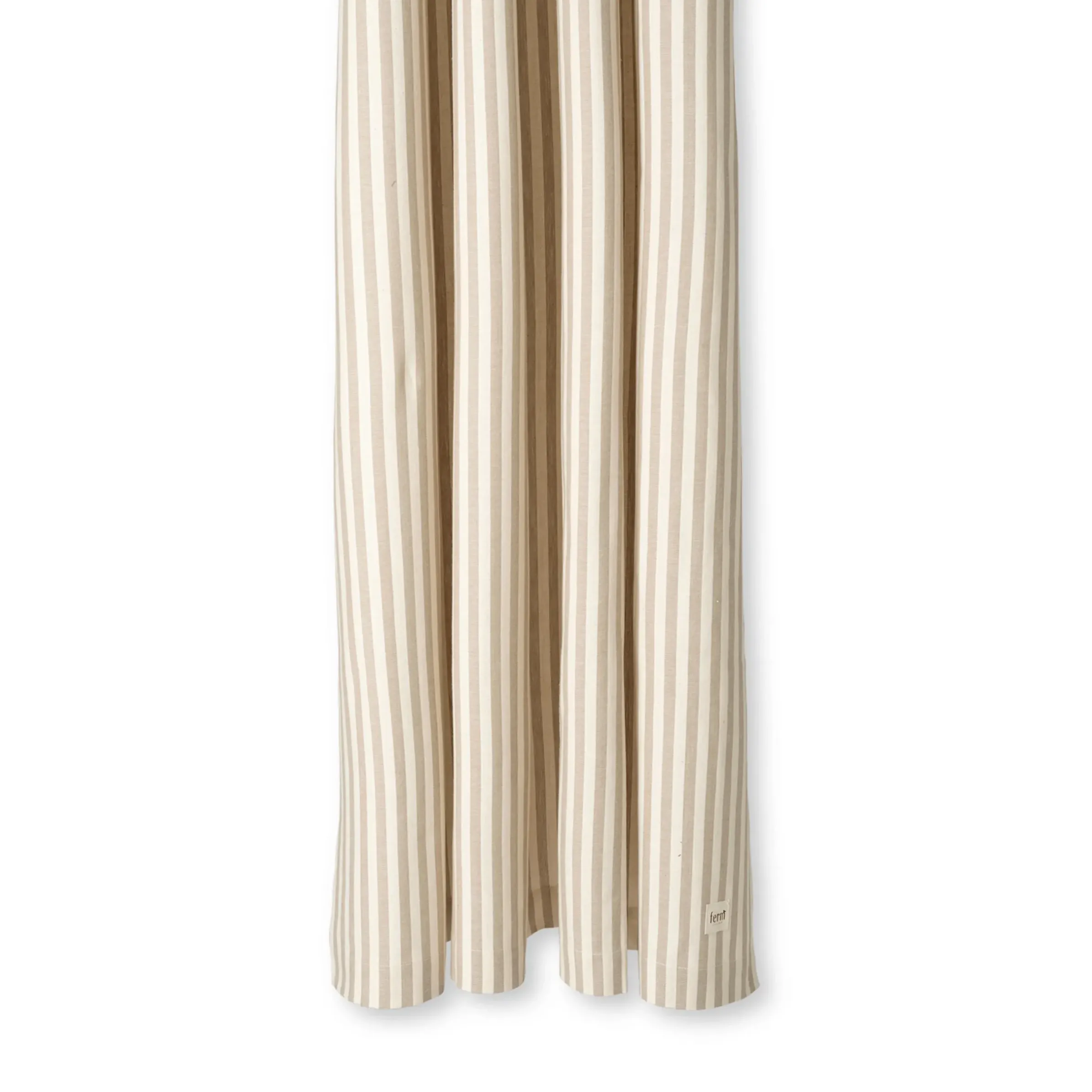 Rideau De Douche Chambray Striped Tissu Beige / 160 X H 205 Cm - Coton Enduit - Ferm Living