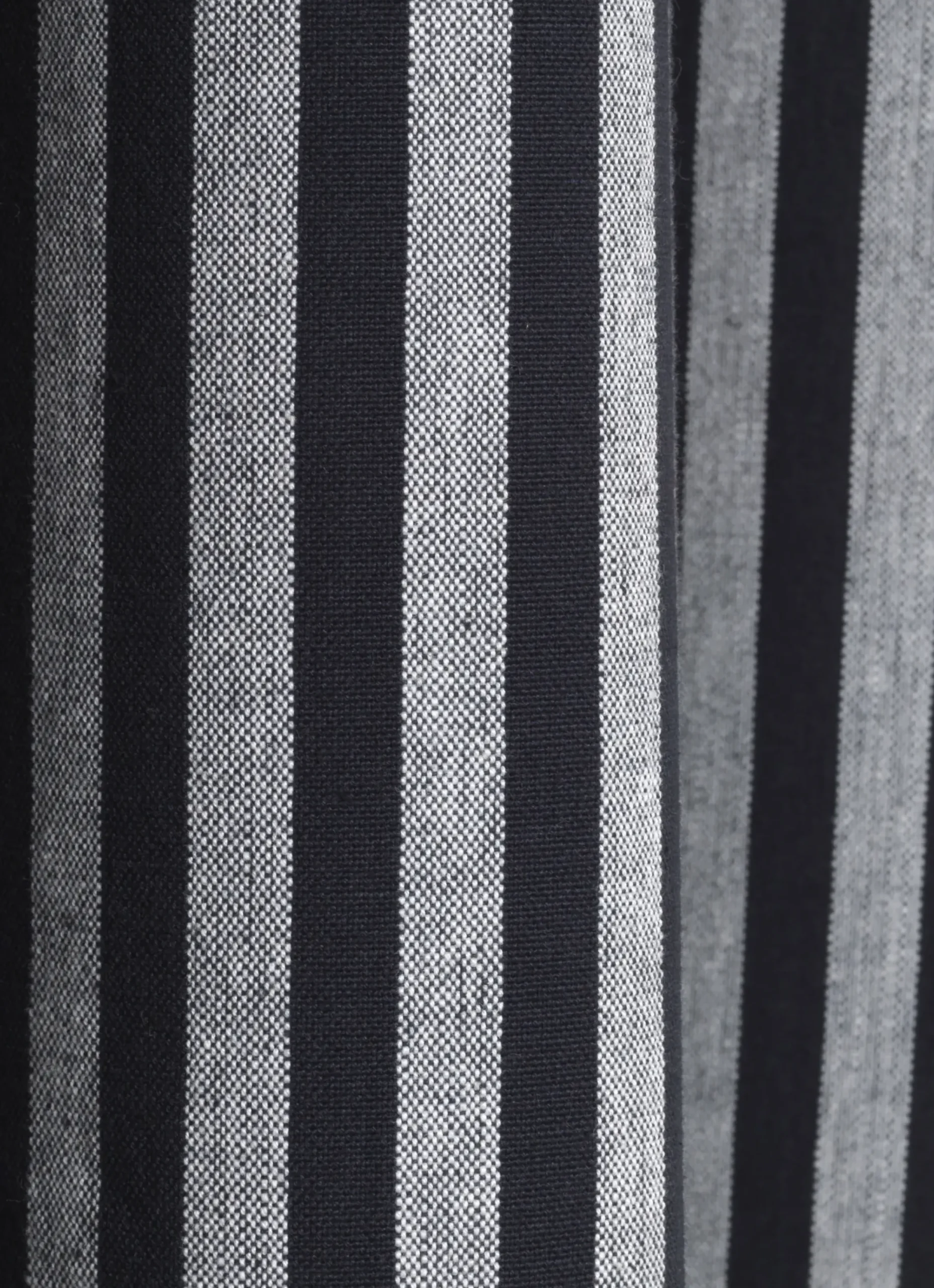 Rideau De Douche Chambray Striped Tissu Gris Noir / 160 X H 205 Cm - Coton Enduit - Ferm Living