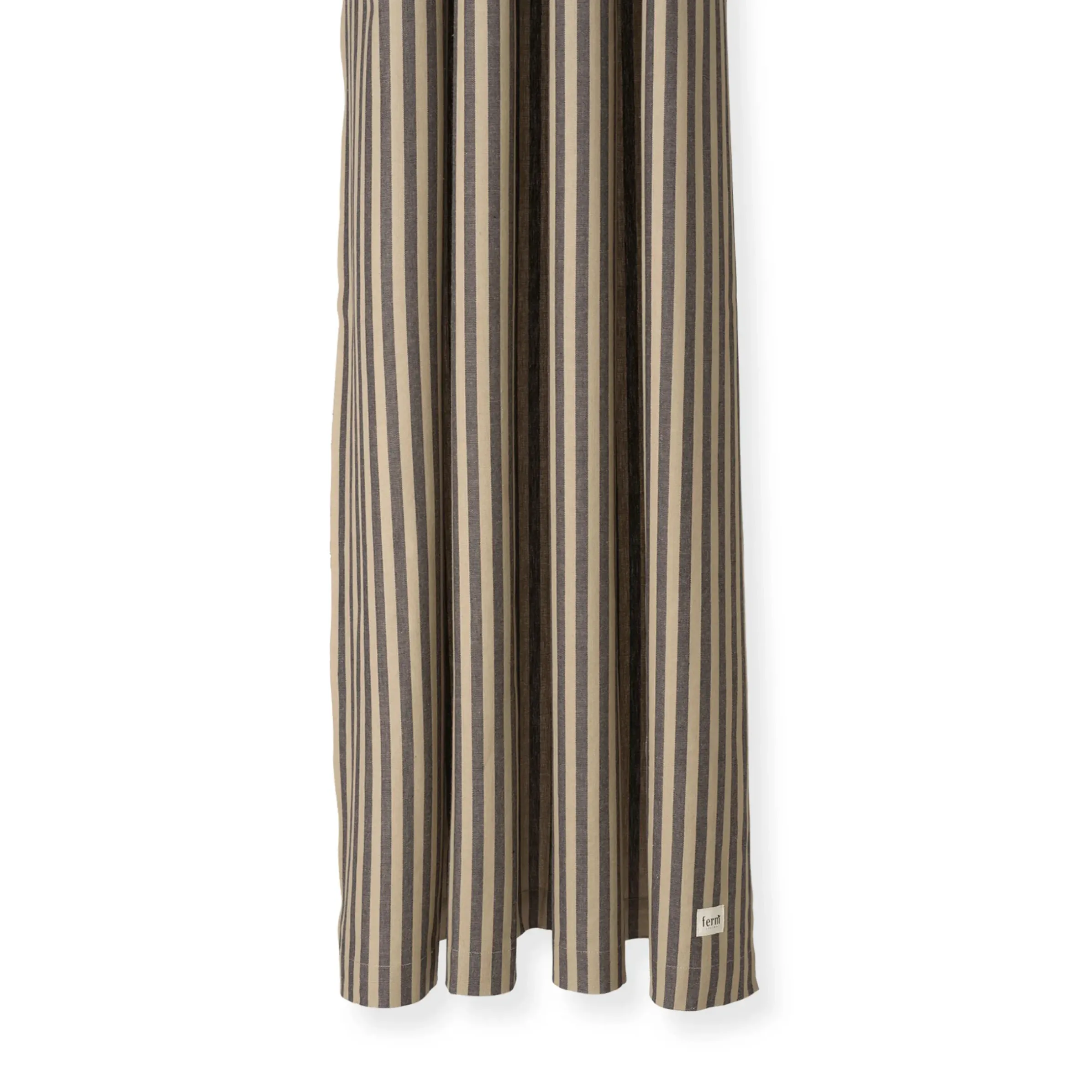 Rideau De Douche Chambray Striped Tissu Noir Beige / 160 X H 205 Cm - Coton Enduit - Ferm Living