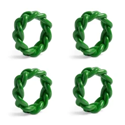 Rond De Serviette Braid Plastique/ Set De 4 - Polyresine - & Klevering