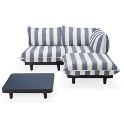 Salon De Jardin Paletti Set Tissu Bleu / Table Basse 90 X 90 Cm + Canape L 180 Cm (Accoudoir Droite) - Fatboy